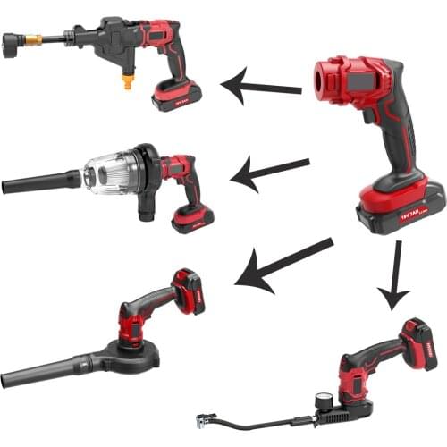 18V DC Cordless Auto Multi-tools Suit 4 in 1 car washer, vacuum cleaner, blower , inflator