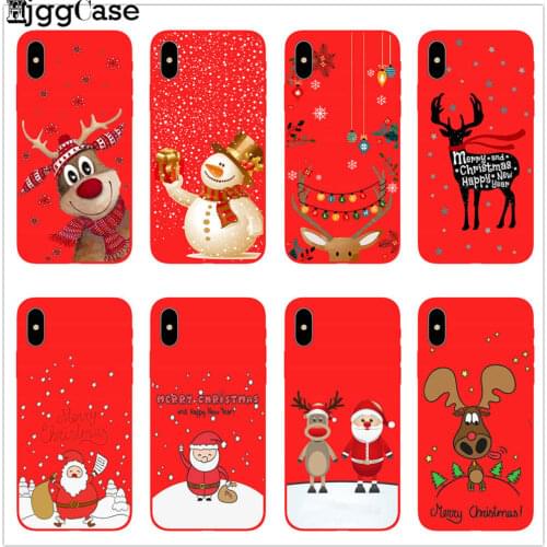 Cartoon Merry Christmas Case For iPhone 7 8 6 6S Plus 5s SE Santa Claus Phone Case For Cover 11 Pro XR X Xs Max Silicone Cover