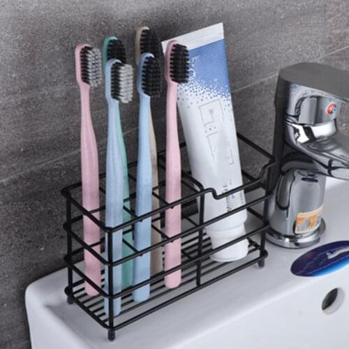 Toothbrush Holder,Stainless Steel Electric Toothbrush Holder Organizer with 7 Multifunctional Slots Toothpaste Holder