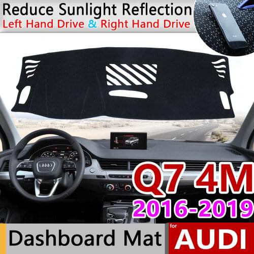 For Audi Q7 4M 2016 2017 2018 2019 Anti-Slip Anti-UV Mat Dashboard Cover Pad Sun Shade Dashmat Protect Carpet Accessories S-line