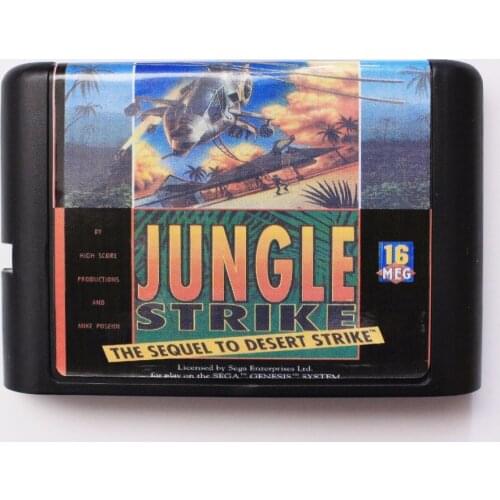 Jungle Strike The Sequel to Desert Stirke 16 bit MD Game Card For Sega Mega Drive For Genesis