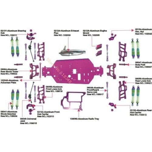 HSP Tyrannosaurus 1/10 Upgrade Parts Off Road Monster Truck 94108 Nitro Power RC Car 4WD CNC