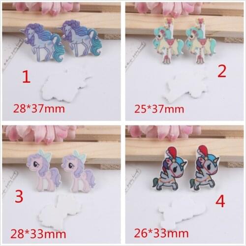 10pcs/lot flat back resin planar unicorn whirligig kawaii resin cabochons accessories