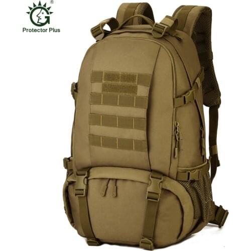 Protector Plus 40L Outdoor Camouflage Military Tactical Backpack Rucksacks Sports Laptop Bag for Camping Hiking Hunting Bags