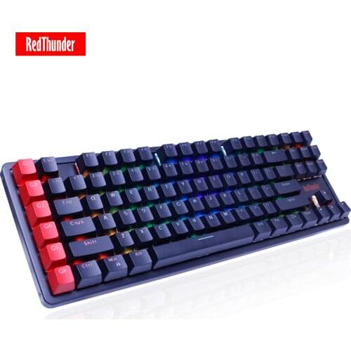 RedThunder TKL Mechanical Gaming Keyboard, 6 Programmable Keys, True RGB Backlit, Durable Red Switches for PC Windows/Mac Gamer