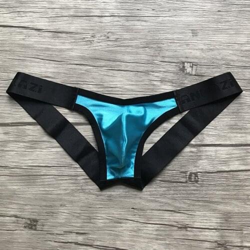 Men Underwear Jockstrap Breathable G-Strings Thongs Pouch Bikini Buttocks Hollow Thong Male Underpants