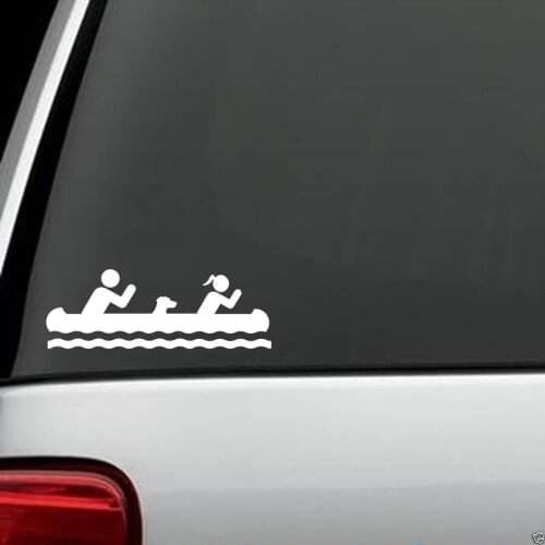 For 2X CANOE FAMILY DOG DECAL STICKER CAR TRUCK SUV VAN BOAT KAYAK PADDLE CAMP Car Styling