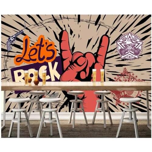 Custom mural 3d photo wallpaper Rock bar creative culture background wall living room 3d wall murals wallpaper for wall 3 d