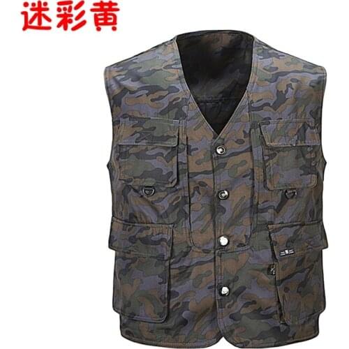 Spring and summer new models vest men multi-pocket camouflage leisure photography Outdoor double sided wear vest plus size S-3XL