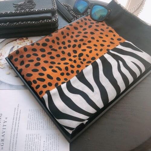 New Europe and America Color Matching Leopard Scarf In Autumn and Winter 2020. Cotton and Linen Long Scarf. Warm and Sun Proof