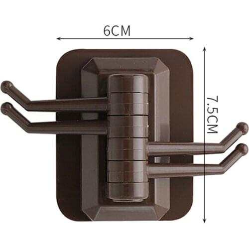 Makeup Organizer Rotating Hook Self-adhesive Towel Rack Bathroom Wall Shelf Free Punch Traceless Wall Mounted Hook Tue88