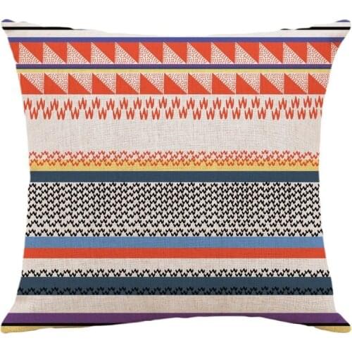 Luxury Pillow Case Linen Colored Stripes Almofadas Fundas 45Cmx45Cm Square Home Car Office Furniture 3D printed Cushion Cover