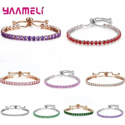 Luxurious Crystal Bracelet Adjustable Rhinestone Charm Bracelets for Women White AAA Cubic Zircon Bracelets Jewelry Gifts