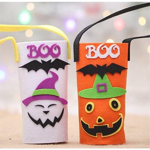 Hand-held Wine-bottle Bag Halloween Pumpkin Protective Sleeve Wine Bottle Cover Packaging Bag Household HalloweenAccessories