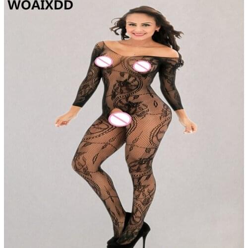 Sexy Lingerie Plus Size Hollow Special Use Sexy Clothing Underwear Exotic Apparel Jumpsuit Full Body Stockings Teddies Bodysuits