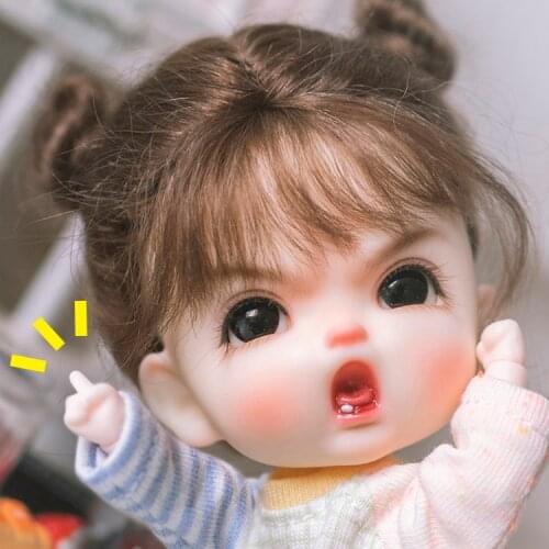 OB11 Doll Head Lovely 1/12 1/8 BJD Dolls OB DIY Custom Made Ob11 Makeup Joint Doll Head Doll Accessories