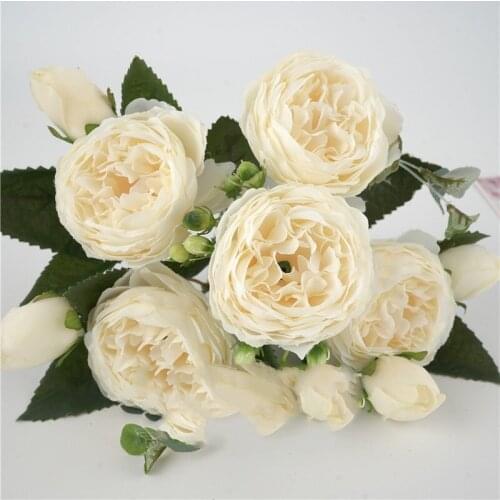 9 Head Silk Peony Bouquet Home Decoration Accessories Wedding Party Fake Plants DIY Artificial Roses Flowers