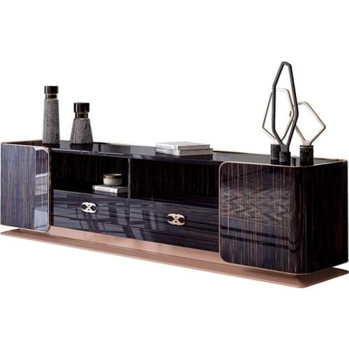 Modern creative special-shaped round toughened glass tea table business meeting leisure area black and white round coffee table