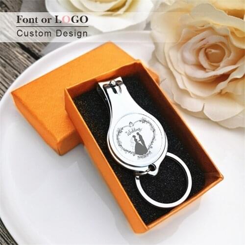 Wedding/Birthday/Baptism/First/Communion/Anniversary Multifunctional Beer Opener Keychain Nail Clippers Personalize Carving Gift