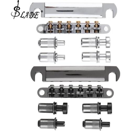 High-quality 6 String Zinc Alloy Electric Guitar Tailpiece Bridge Saddle Locking Roller Tune-O-Matic for LP Guitar