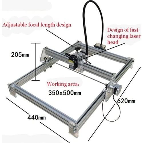 1PC 1000mW DIY Desktop Mini Laser Engraver Engraving Machine Laser Cutter Etcher 35X50cm Adjustable Laser Power