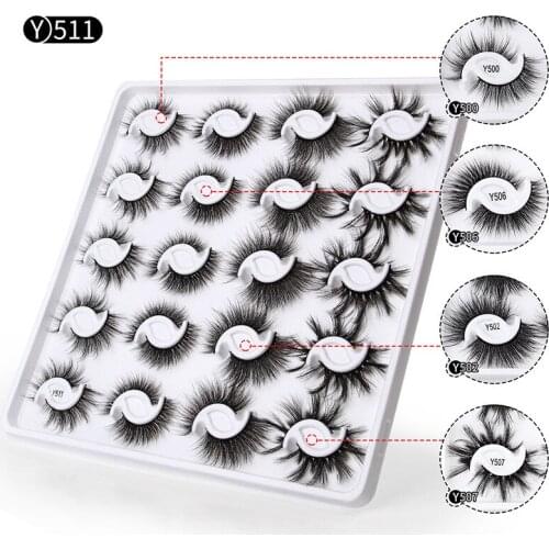 20 Pairs False Eyelashes 3D Faux Mink Eyelashes Natural Long Soft Curl Thick Lashes Hybrid Model Handmade Mink Eyelashes Vendor