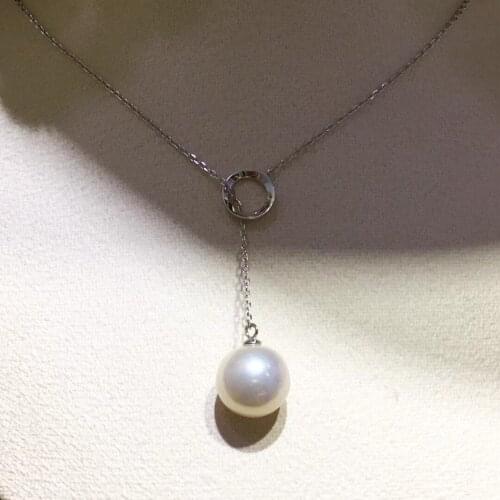 Circle Style 925 Sterling Silver Necklace Chain with Pendant Findings Base Jewelry Parts Fittings for Pearls Corals Jades Stones