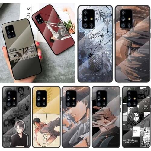 Tempered Glass Cover Attack on Titan For Samsung Galaxy A91 A81 A72 A71 A52 A51 A41 A31 A21S A11 A01 Phone Case