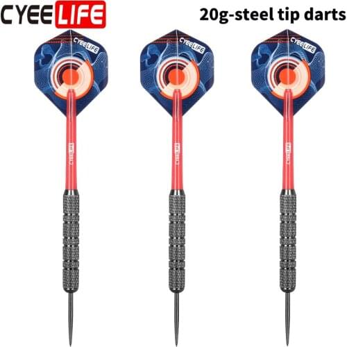 CyeeLife 3Pcs 20g Professional Hard Dart Total Length Steel Tip Darts Barrel Dart Aluminum Shaft Darts Flights