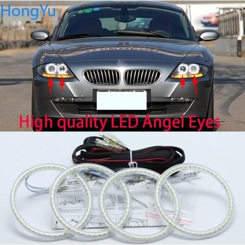 For BMW Z4 E85 E86 2002 - 2008 Super Bright white color 3528 SMD led Angel Eyes kit daytime running light DRL