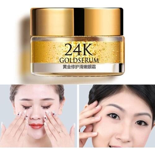 24K Gold Eye Cream Hyaluronic Acid Eye Serum Remove Firming Repair Puffiness Wrinkles Against Anti Aging Black Circle Eye C E1R0
