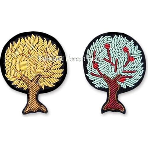 French hand-embroidered tree design decoration cartoon female accessories,Embroidered brooch accessories