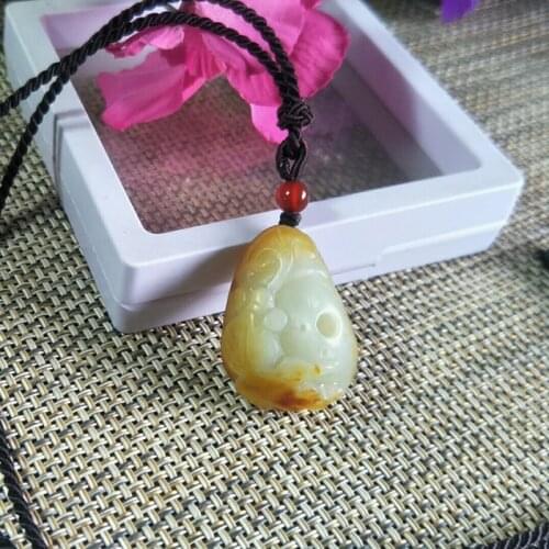 Natural Hetian Jade Hand Carved Goldfish Jade Pendant Jewelry Lucky Exorcise Evil Spirits Auspicious Safety Amulet Fine Jewelry