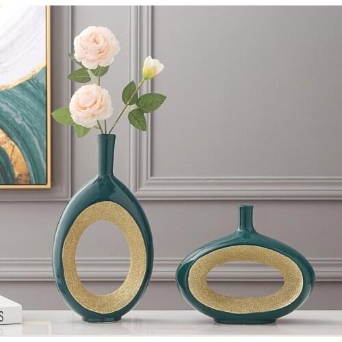 Art Ceramic Vase Handicraft Decoration Dried Flower Flower Arrangement Living Room Home Decoration Accessories Ceramic Vase