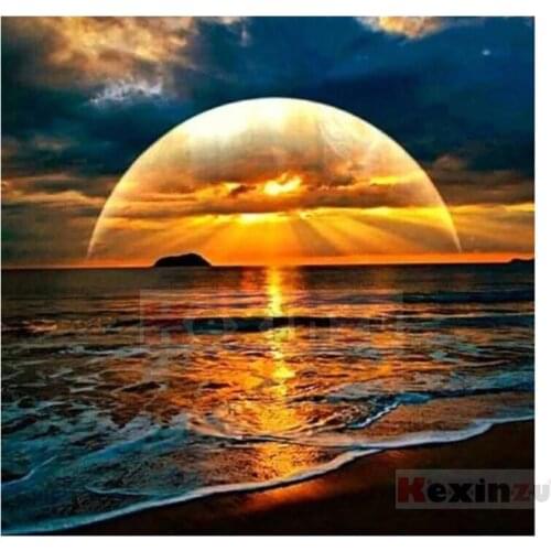 Kexinzu 5D DIY Full Square Drill Diamond Painting"Sun rise"3D Embroidery Rhinestone Cross Stitch 5D Home Decor Gift K603