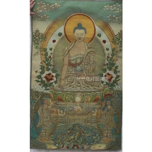 Chinese Antique collection the Thangka embroidery buddha diagram