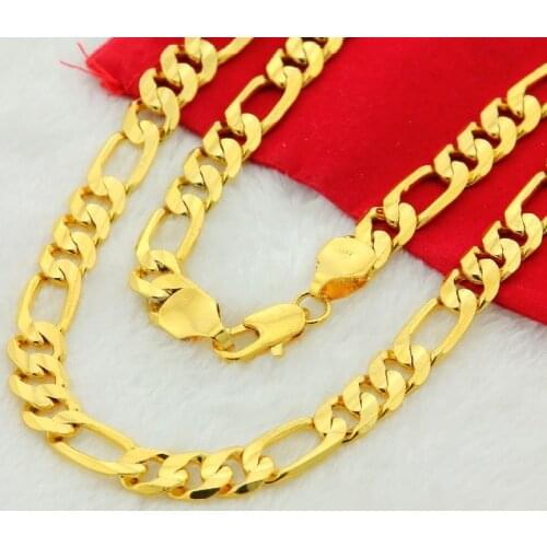Kiteal Top Quality 24K Gold color chains yellow pure Men Necklaces Jewelry Wholesale 4mm 6mm 8mm 10mm male Chain