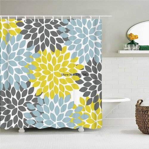 Colorful Beautiful Dandelion Bathroom Shower Curtains Frabic Waterproof Polyester Modern Simple Flower Bath Curtains