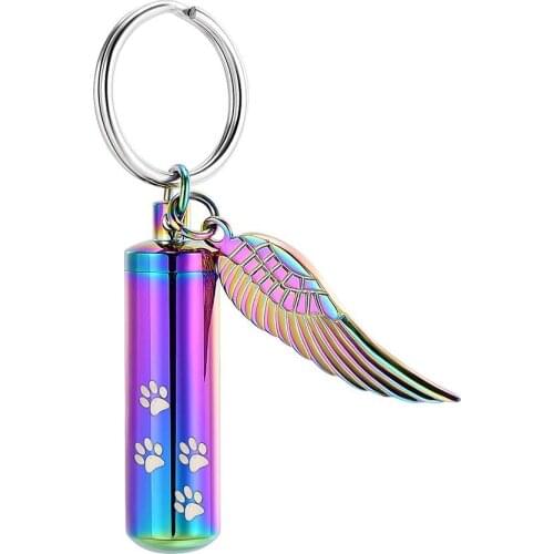 Cremation Jewelry Paw Print Urn Keychain for Human Ashes Cat Dog Memorial Kepsake Jewelry for Women Men
