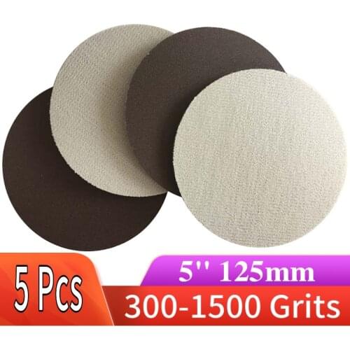 Hook Loop Ceramic 5 Inch Sponge Sanding Disc Wet Dry Flocking Sandpaper 125mm for Car Glass Polishing & Grinding Abrasive Tools