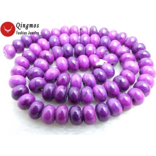 Qingmos 5*8mm Purple Rondelle Sugilite Natural Stone Beads for Jewelry Making DIY Necklace Bracelet Earring 15'' Free Shipping