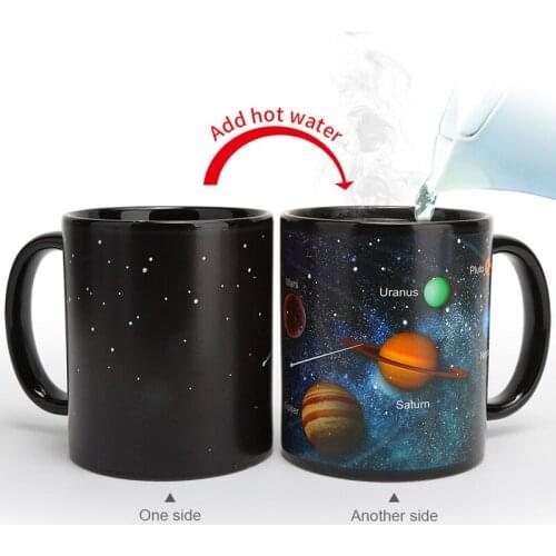 Friends Couple Gifts Cup Christmas Mug Milk Coffee Cup Creative Star Planet Ceramic Color Change Cup Net Red Cup