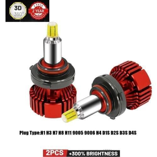 Mini 120W 360 Lighting Low Beam H1 LED H7 H8 H11 HB3/9005 9006 9012 LED Headlight with Lens LED Canbus h4 D2S D4S for Projectors