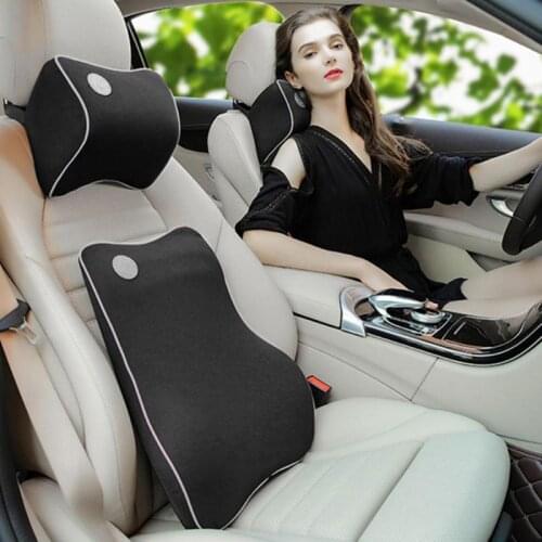 Soft Memory Foam Car Neck Back Seat Headrest Pillow Lumbar Support Massager Waist Cushion For Chairs Car Seat Relieve Pain Sore
