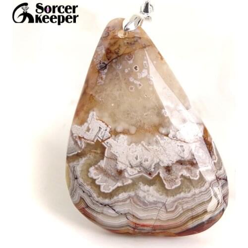 Natural Gem Stone Crazy Lace Rosetta Agates Pendant Fit DIY Necklace Slide Healing Beads for Women Men Jewelry Making BF266