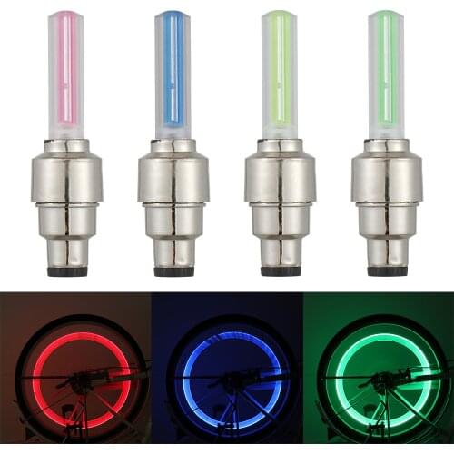2Pcs Neon Lights Color Tyre Wheel Valve Cap Light LED Waterproof Lamp Flash Car Tire Valve Caps Air Cover Tire Rim Motor Tools