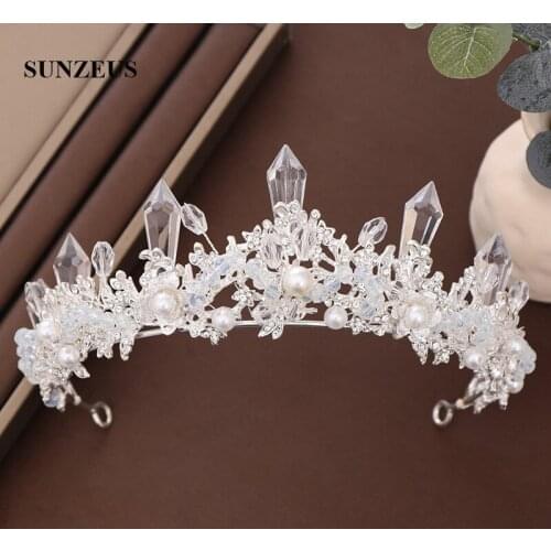 Bride Headband Gold/ Silver Crystals Wedding Crowns And Tiaras Rhinestones Pearls Bridal Hair Tiara SQ443