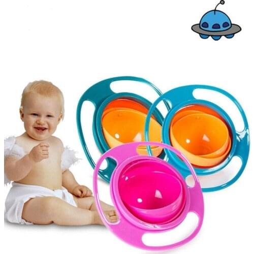 Practical Children Tableware Non Spill Bowl Toy Dishes Universal 360 Rotate Avoid Food Spilling Food Snacks Baby Shower Bowl