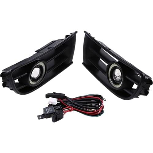 Car Fog Light Grille White LED Angel Eyes with Wiring for POLO 2001-2004