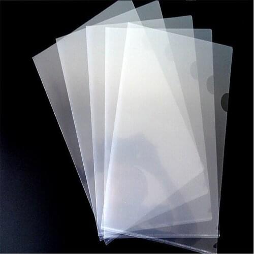 Factory direct sales Transparent L-shaped folder Document bag Two-folder Thickened 18C Data protection sleeve Office supplies